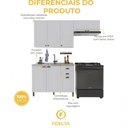Ver imagem 5 de Cozinha Compacta Modulada Nara 8 Portas 2 Gavetas MDF 200cm Branco Fidelita Móveis