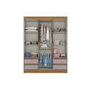 Ver imagem 3 de Guarda Roupa Solteiro 3 Portas e 4 Gavetas Briz Lema B55 Nature/veludo Light Cinza Gelo - Henn
