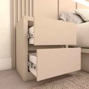 Ver imagem 6 de Cama King 2,01m Cabeceira 3,50m e 2 Mesas sob Medida em Mdf Cor:titânio