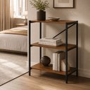 Ver imagem 1 de Estante Bari 3 Prateleiras | Estilo Industrial para Sala, Quarto, Escritório e Hall de Entrada