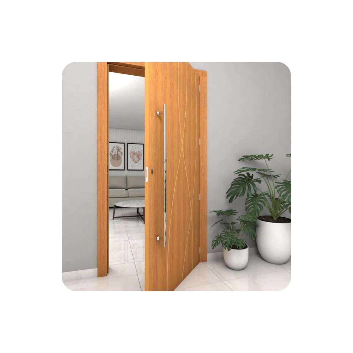 Puxador para Porta de Correr Vidro Madeira Inox 70cm Ms Fs - 4