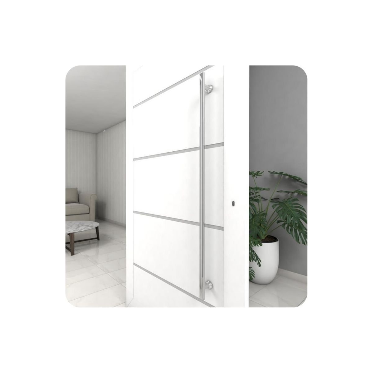 Puxador para Porta de Correr Vidro Madeira Inox 70cm Ms Fs - 3