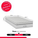 Ver imagem 2 de Colchão Solteiro Molas Ensacadas Paris 88x188x22 e-Shop Casa