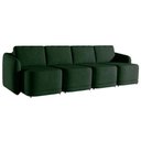 Ver imagem 2 de Sofá Cama Modulado Retrátil e Reclinável Decorativo Varsóvia 396cm Veludo Verde G33 - Gran Belo