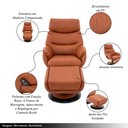 Ver imagem 2 de Poltrona de Massagem Reclinável Alasca com Aquecimento Apoio para Os Pés Pu Caramelo G56 - Gran Belo