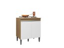 Ver imagem 2 de Balcão Gabinete P/ Cooktop 4 ou 5 Bocas 2 Portas - Ajl Móveis:amêndoa/branco