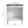 Balcão Gabinete P/ Cooktop 4 ou 5 Bocas 2 Portas - Ajl Móveis:amêndoa/branco - 3