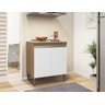 Balcão Gabinete P/ Cooktop 4 ou 5 Bocas 2 Portas - Ajl Móveis:amêndoa/branco - 1