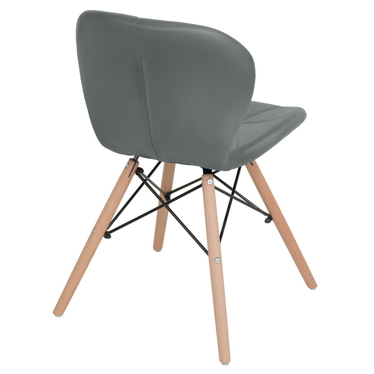 Cadeira Estofada Charles Eames Eiffel Slim Wood Confort Madeiramadeira