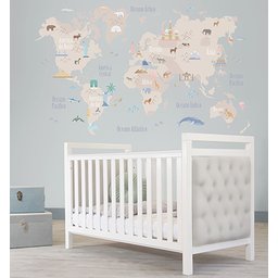 Adesivo de Parede Infantil Mapa Mundi - P - 2