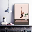 Ver imagem 2 de Quadro Decorativo Yoga- Mulher e Plantas 24x18cm:madeira Branca