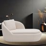 Chaise Longue Sala de Estar Kaira com Almofada Linho Bege Claro - Nexta - 2