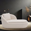 Ver imagem 2 de Chaise Longue Sala de Estar Kaira com Almofada Linho Bege Claro - Nexta
