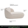 Chaise Longue Sala de Estar Kaira com Almofada Linho Bege Claro - Nexta - 3