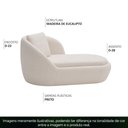 Ver imagem 3 de Chaise Longue Sala de Estar Kaira com Almofada Linho Bege Claro - Nexta