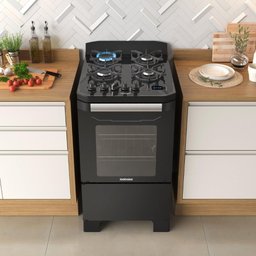 Fogão 4 Bocas Itatiaia Itamaster com Timer Digital Preto Bivolt - 4