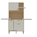 Ver imagem 4 de Armário de Cozinha Compacto Zen 3 Portas 1 Gaveta com Nicho Decorativo 0,90m - Freijó/soft