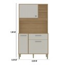 Ver imagem 3 de Armário de Cozinha Compacto Zen 3 Portas 1 Gaveta com Nicho Decorativo 0,90m - Freijó/soft