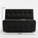 Ver imagem 2 de Sofá Booth Capri 1,20m Estofado Clean Classic Restaurante:preto