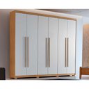 Ver imagem 1 de Guarda Roupa Casal Hawaii 6 Portas e 2 Gavetas c/ Pés Naturale/Off White - Rufato