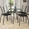 Conjunto Sala de Jantar Santiago Preto c/ Mesa e 4 Cadeiras Carraro - 1