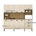 Ver imagem 5 de Armario de Cozinha Compacta 10 Portas 2 Gavetas Toronto - Freijó/vanilla