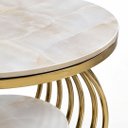 Ver imagem 5 de Mesa Auxiliar Dourada com Tampo em Porcelanato a:50 L:55 P:50