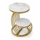 Ver imagem 3 de Mesa Auxiliar Dourada com Tampo em Porcelanato a:50 L:55 P:50