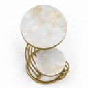 Ver imagem 4 de Mesa Auxiliar Dourada com Tampo em Porcelanato a:50 L:55 P:50