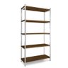 Estante Industrial 5 Prateleiras 90 cm Imbuia Branco Garen Steel Mobile - 3