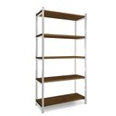 Ver imagem 3 de Estante Industrial 5 Prateleiras 90 cm Imbuia Branco Garen Steel Mobile