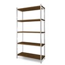 Ver imagem 2 de Estante Industrial 5 Prateleiras 90 cm Imbuia Branco Garen Steel Mobile