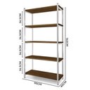 Ver imagem 4 de Estante Industrial 5 Prateleiras 90 cm Imbuia Branco Garen Steel Mobile