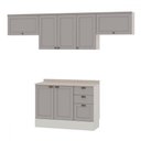 Ver imagem 2 de Cozinha Compacta Iluminata 7 Portas 3 Gavetas 100% Mdf Branco/fendi - Genialflex