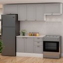 Ver imagem 1 de Cozinha Compacta Iluminata 7 Portas 3 Gavetas 100% Mdf Branco/fendi - Genialflex