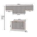 Ver imagem 4 de Cozinha Compacta Iluminata 7 Portas 3 Gavetas 100% Mdf Branco/fendi - Genialflex