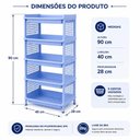 Ver imagem 7 de Organizador Infantil Azul 5 Andares Estante Cesto Vazado Grande Reforcado