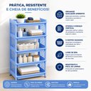 Ver imagem 6 de Organizador Infantil Azul 5 Andares Estante Cesto Vazado Grande Reforcado