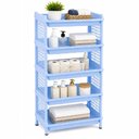 Ver imagem 1 de Organizador Infantil Azul 5 Andares Estante Cesto Vazado Grande Reforcado