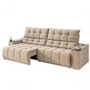 Ver imagem 2 de Sofá Connect Premium 2,00m Assento Retrátil-reclinável com Porta Copos e Entrada Usb Suede