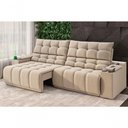 Ver imagem 1 de Sofá Connect Premium 2,00m Assento Retrátil-reclinável com Porta Copos e Entrada Usb Suede