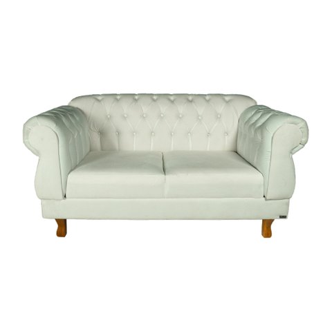 Sofá Chesterfield Elisabeth 2 Lugares 1.50m Suede Branco/ Consultório, Decoração, Sala de Estar, Den