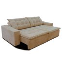 Ver imagem 1 de Sofá Amazonas 2,10 Metros Retrátil com Molas Suede Veludo Light Castor - Sofá na Web