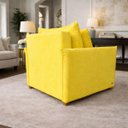 Ver imagem 3 de Poltrona Cama Mônica Suede Decorativa Confortável Moderna Sala Quarto Recepção