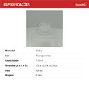 Ver imagem 4 de Jogo 6 Peças Xícara de Vidro 170ml Transparente 14x7x6cm Café Chá Expresso Alça