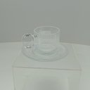 Ver imagem 3 de Jogo 6 Peças Xícara de Vidro 170ml Transparente 14x7x6cm Café Chá Expresso Alça