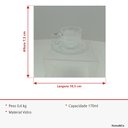 Ver imagem 5 de Jogo 6 Peças Xícara de Vidro 170ml Transparente 14x7x6cm Café Chá Expresso Alça