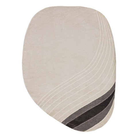Tapete Sala Turco Waves 06 Bege-cinza 2,50x3,00m Orgânico Edantex
