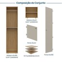 Ver imagem 3 de Guarda-Roupa Módulo 45x180 e Módulo 45x40 2 Portas e 3 Prateleiras Frame CabeCasa MadeiraOriginals