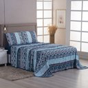 Ver imagem 3 de Jogo Cama Lençol Sonnet Casal Padrão Malha Estampada 100% Algodão 4 Peças - Geométrico - Azul